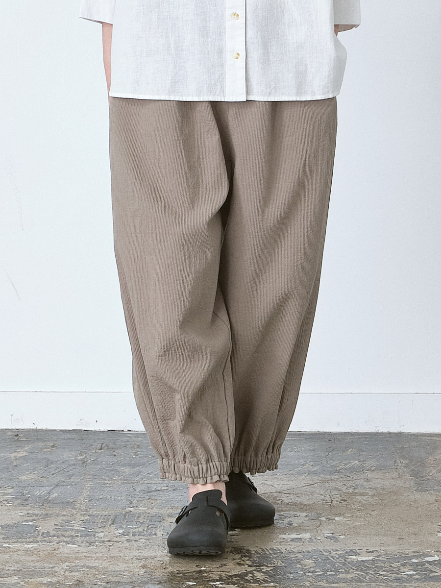 裾ゴムバルーンパンツ 綿ダブルフェイス | パンツフルレングス