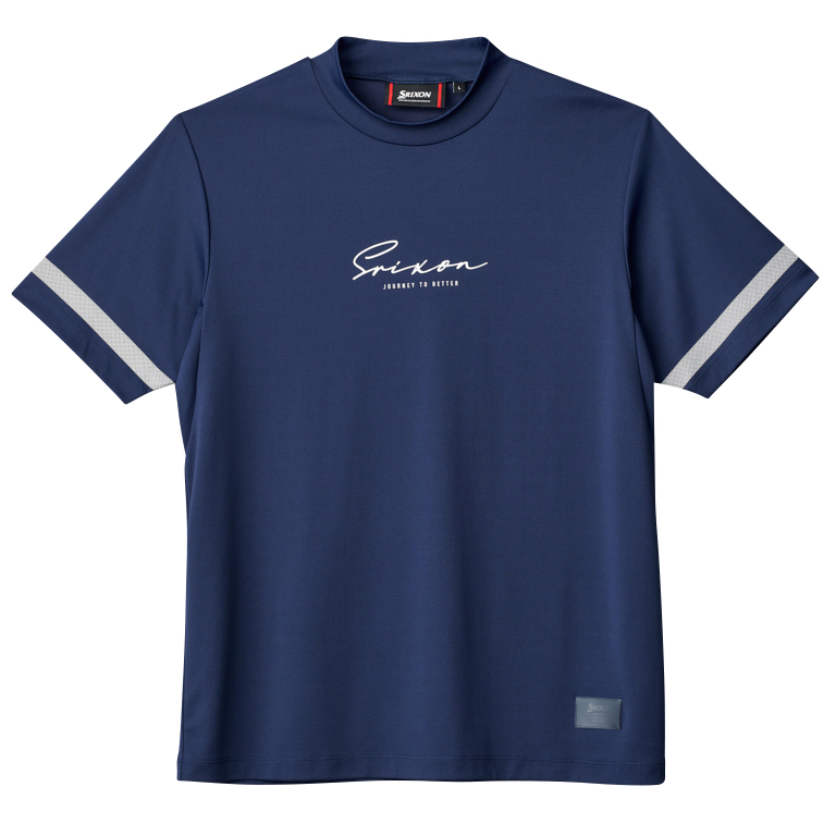 スリクソン クーリング ワーディングプリント 半袖モックネックシャツ