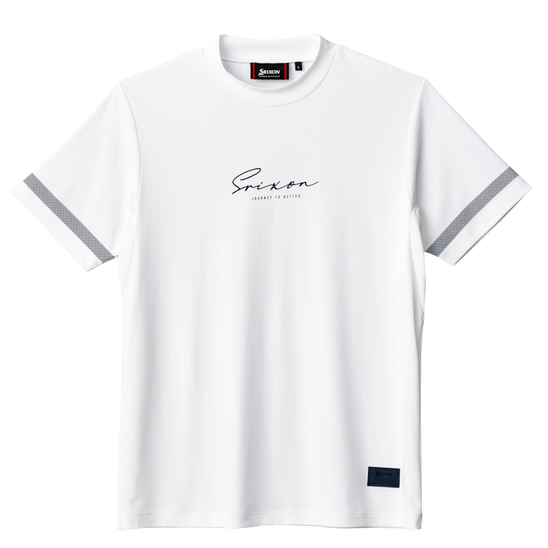 スリクソン クーリング ワーディングプリント 半袖モックネックシャツ