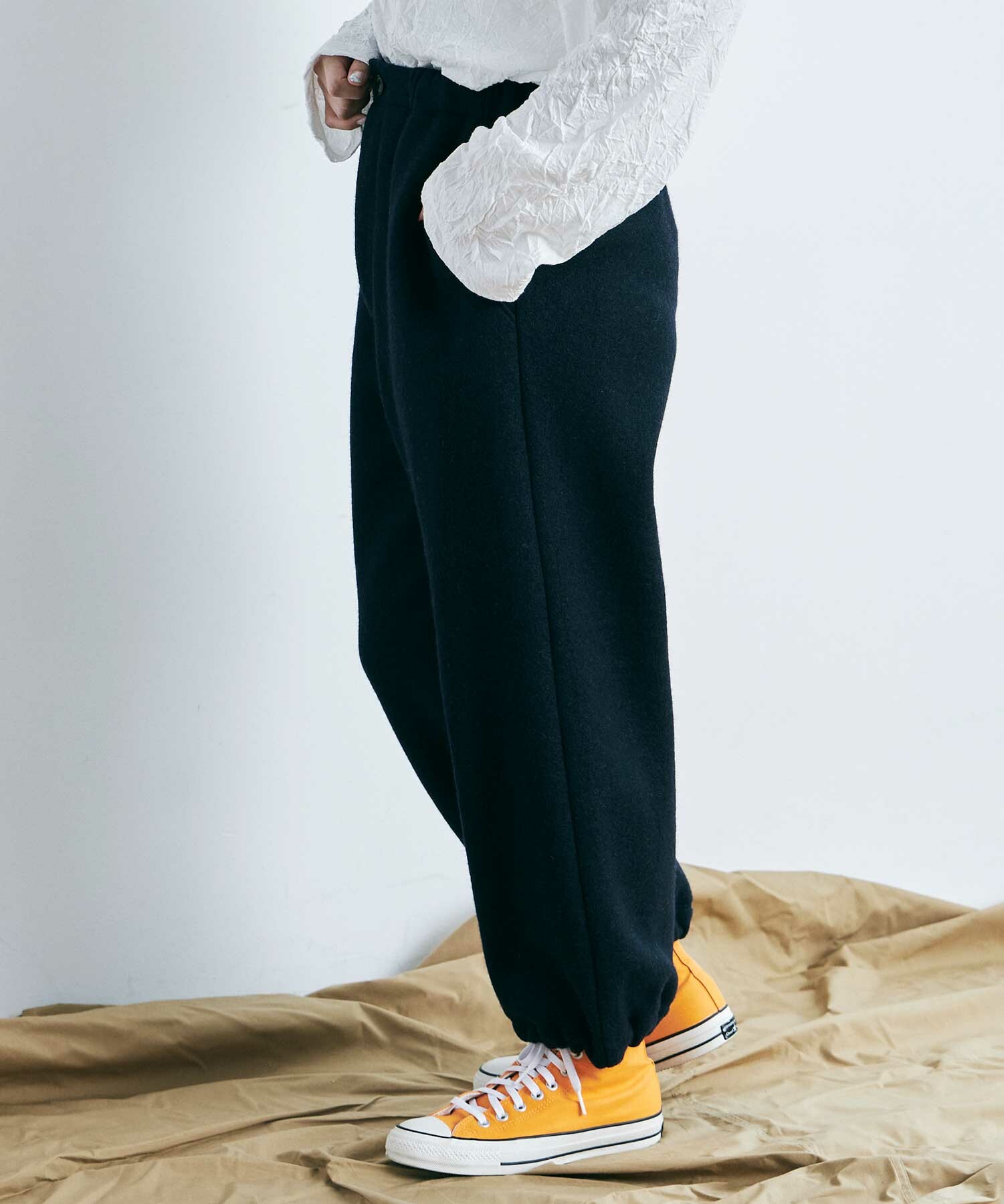 AMBIDEX Store ○圧縮WOOL EASY SPINDLE パンツ(F NAVY): buoybuoy