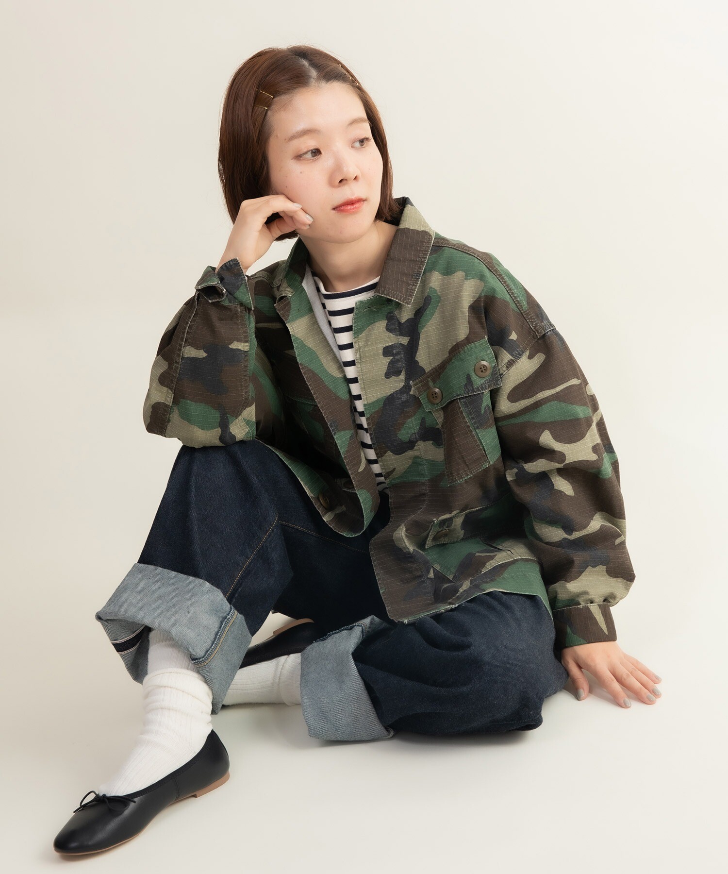 AMBIDEX Store ○カモフラ柄 ミリタリージャケット(F マルチ99): CHILD