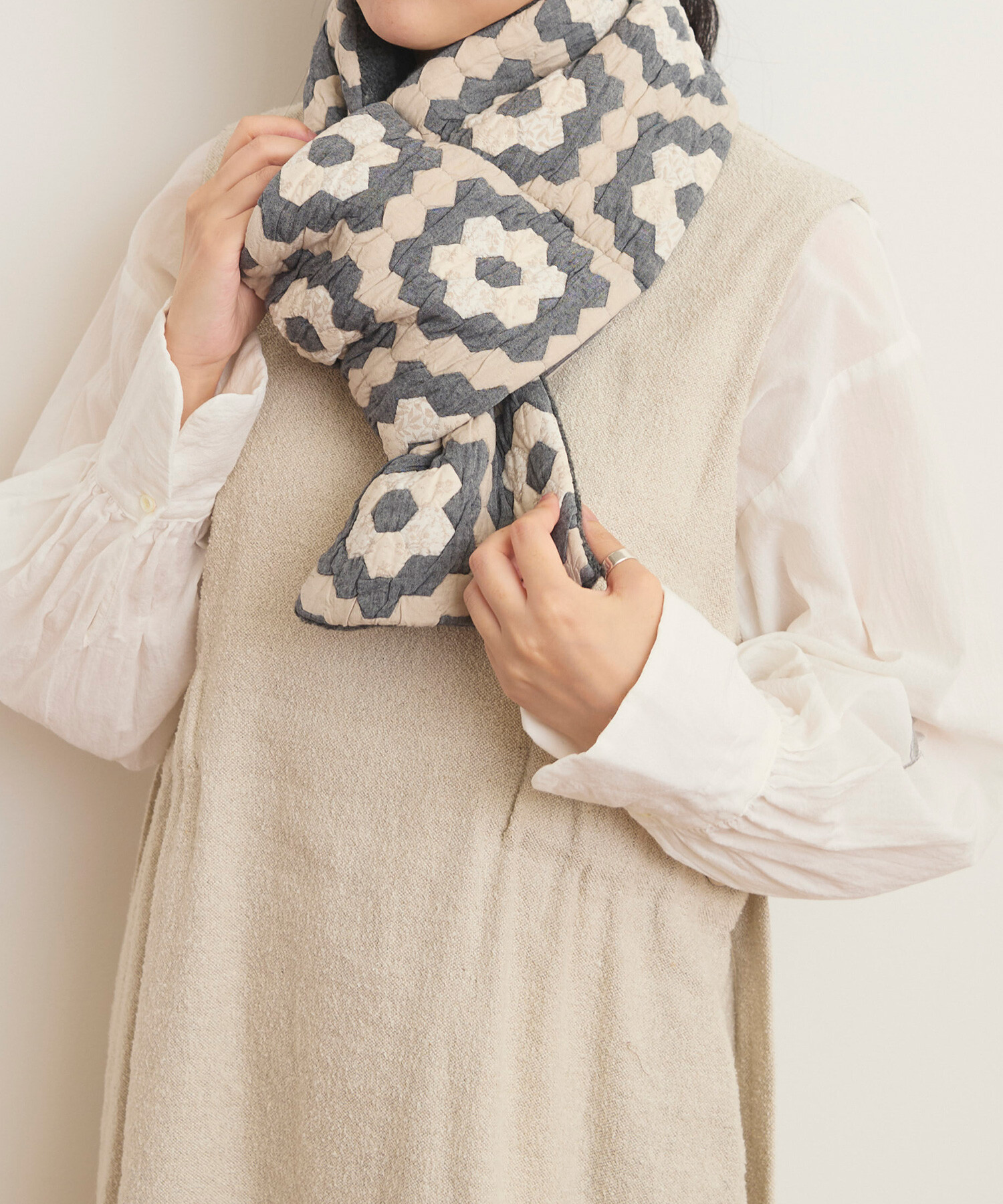 AMBIDEX Store 〇patchwork quilt jacquard マフラー(F チャ): Rin