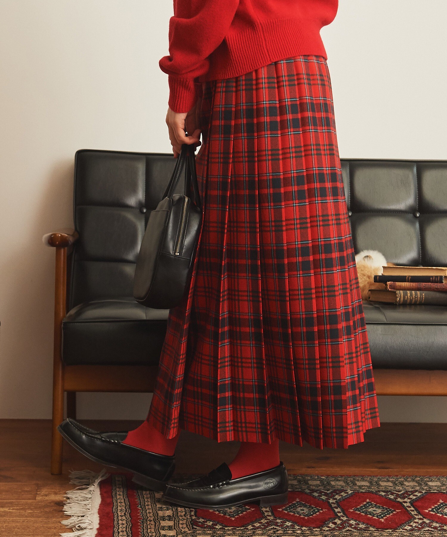 AMBIDEX Store ○タータンチェックキルトスカート(36 アカ): CHILD WOMAN