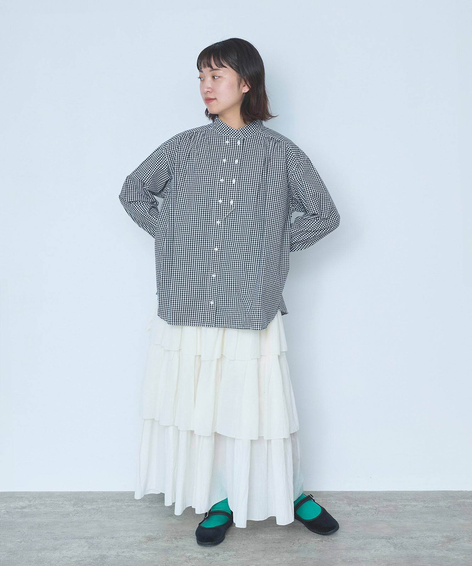 AMBIDEX Store △オックスコック 長袖ブラウス Basic color(F サックス