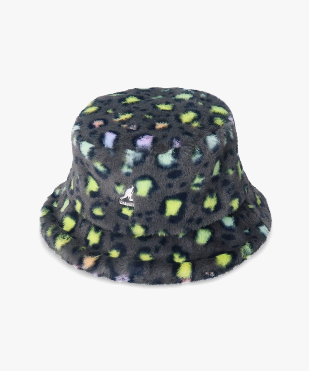 KANGOL FAUX FUR BUCKET | S(06) SOLID BLACK (01) | KANGOL