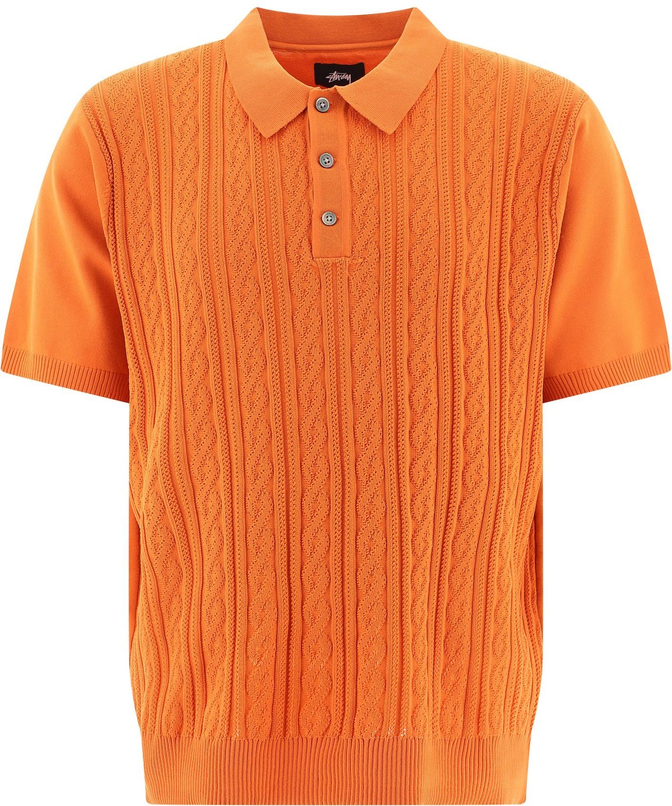 stussy cable knit polo shirts