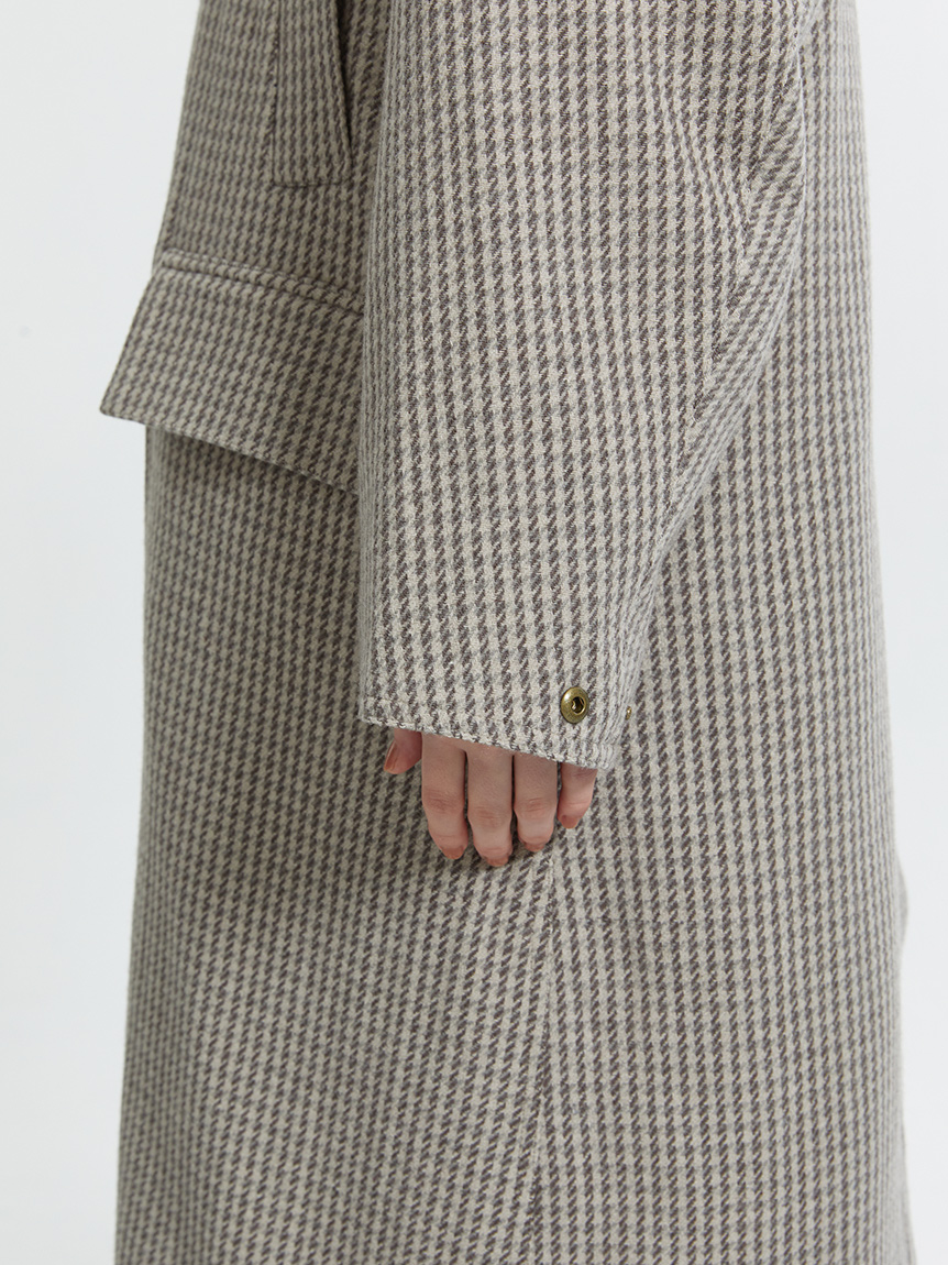 SNOWDON / スノードン】ウール チェック ロング コート 