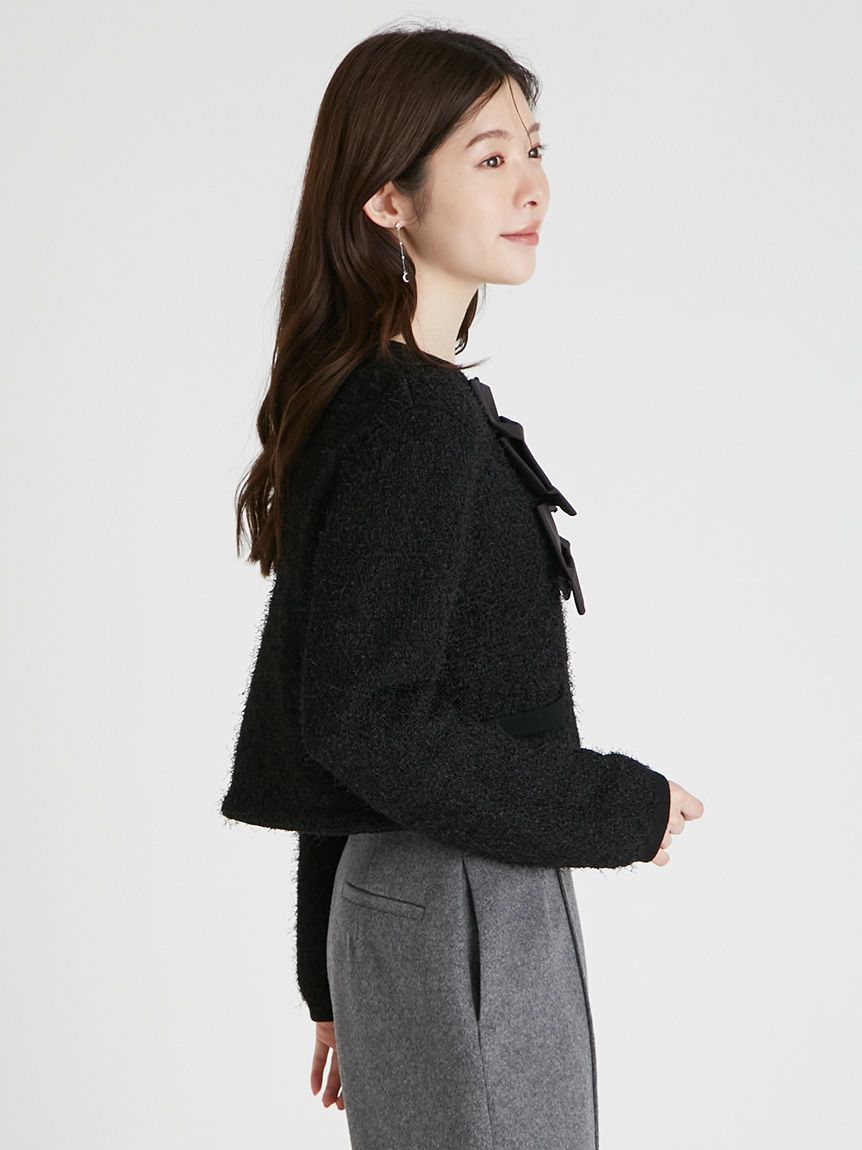 ダブルリボンニットジャケット(ジャケット・ブルゾン)｜OUTER