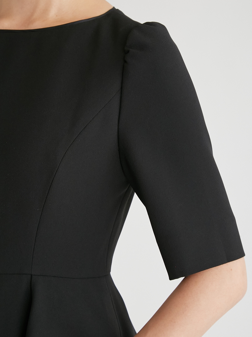 ブラックフォーマルペプラムタイトワンピース(フォーマルワンピース