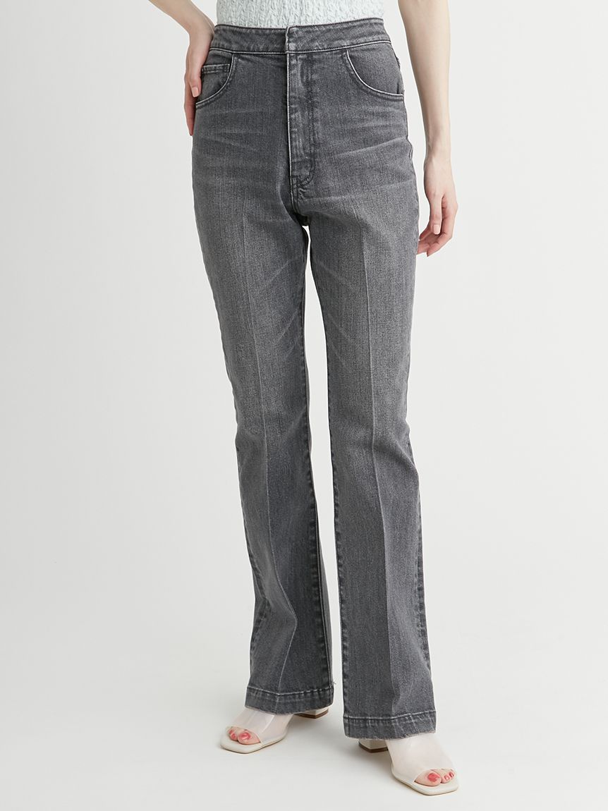 ハイウエストフレアデニムパンツ(ロングパンツ)｜PANTS（パンツ
