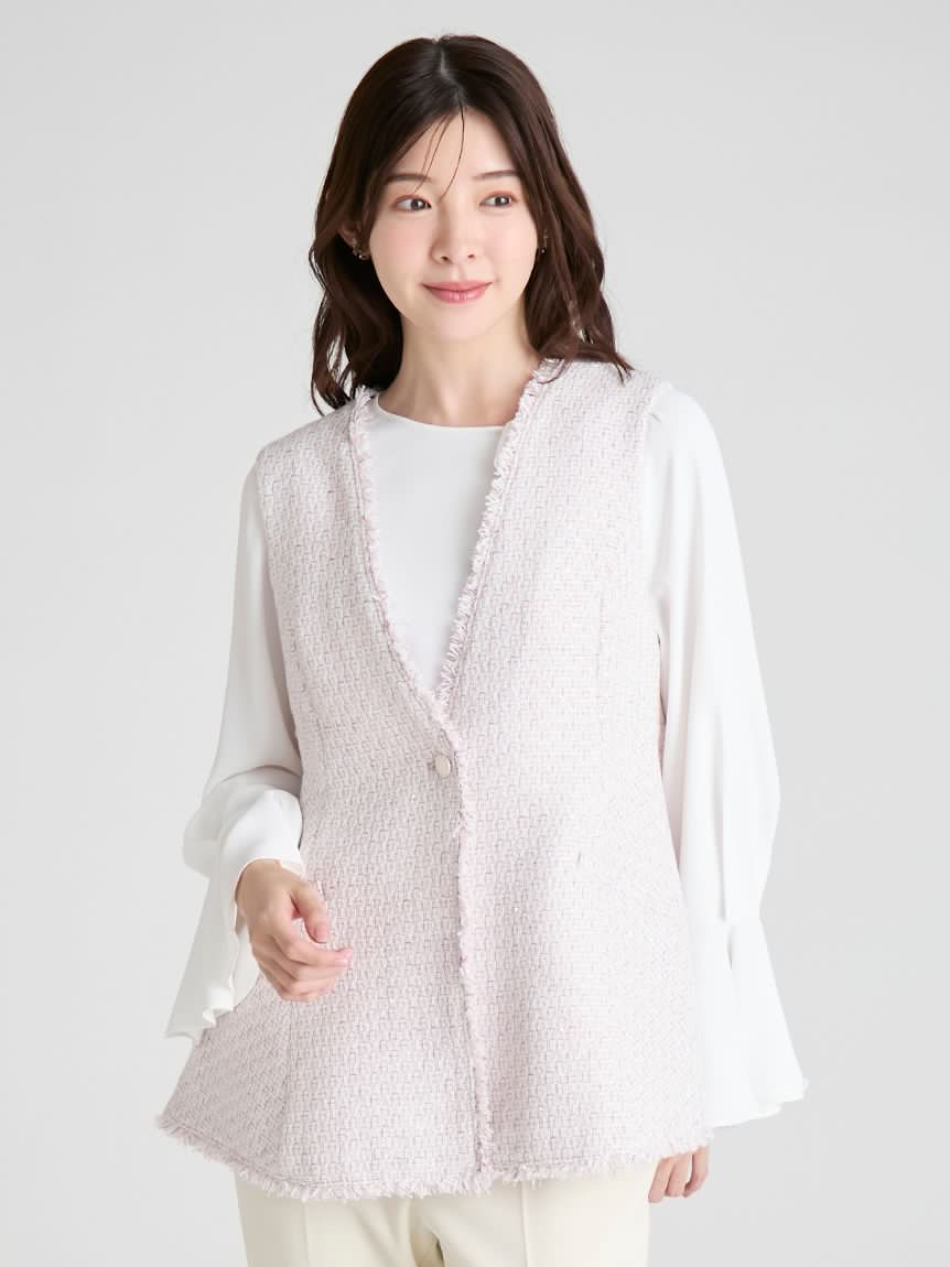 フレアペプラムツイードジレ(ジレ)｜OUTER（アウター）｜CELFORD（セル