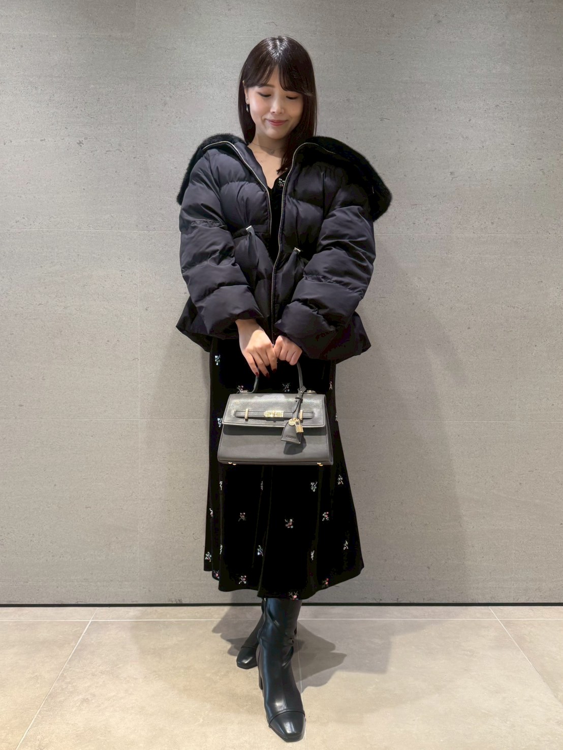 撥水加工】ファー襟付きキルティングショートコート(コート)｜OUTER