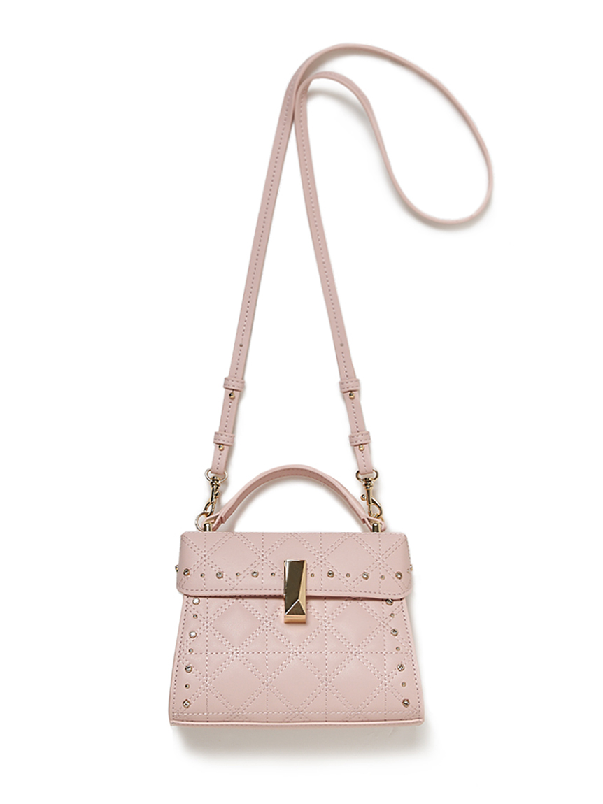 限定カラーあり】【リュタン】キルティングビジュースタッズポシェット