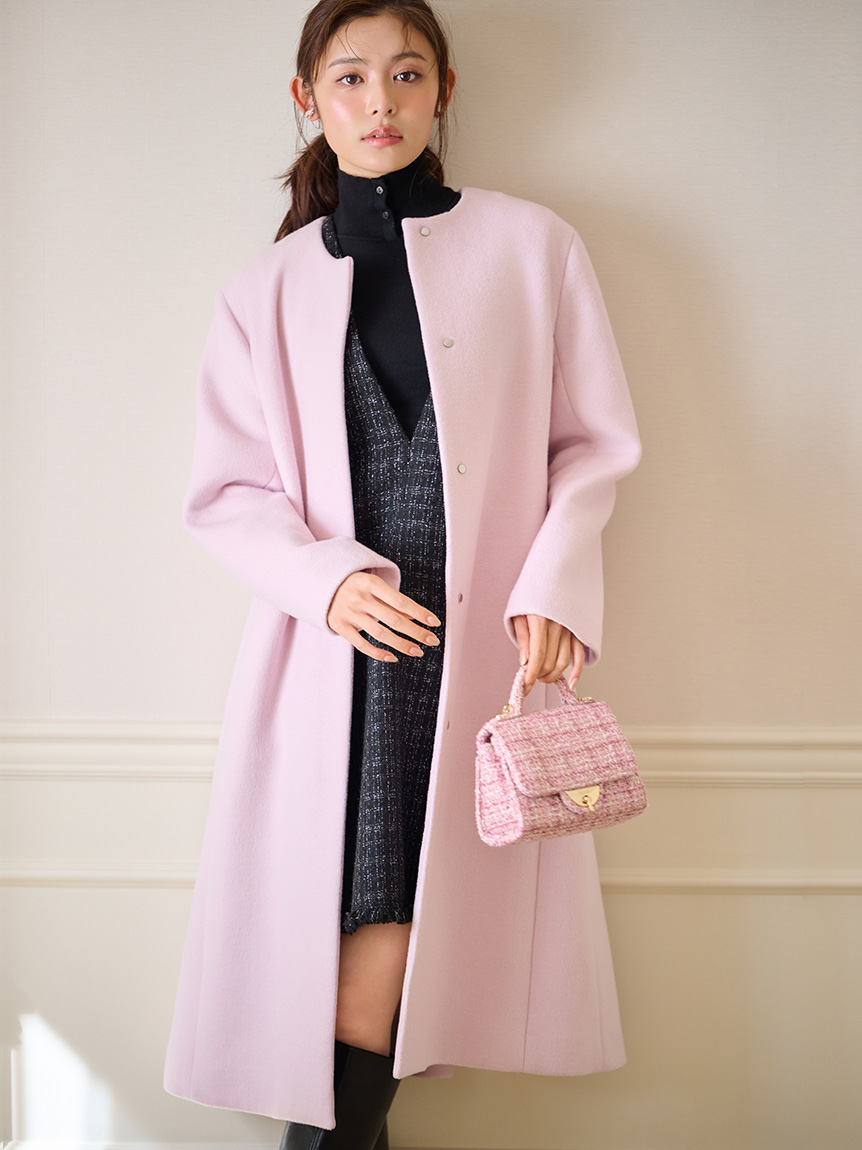 カシミヤ混ノーカラーコート(コート)｜OUTER（アウター）｜CELFORD