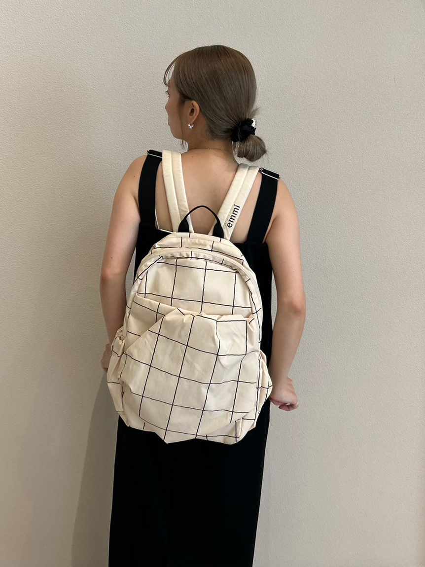 WEB限定】eco 撥水チェックギャザーボディーバックパック(バックパック