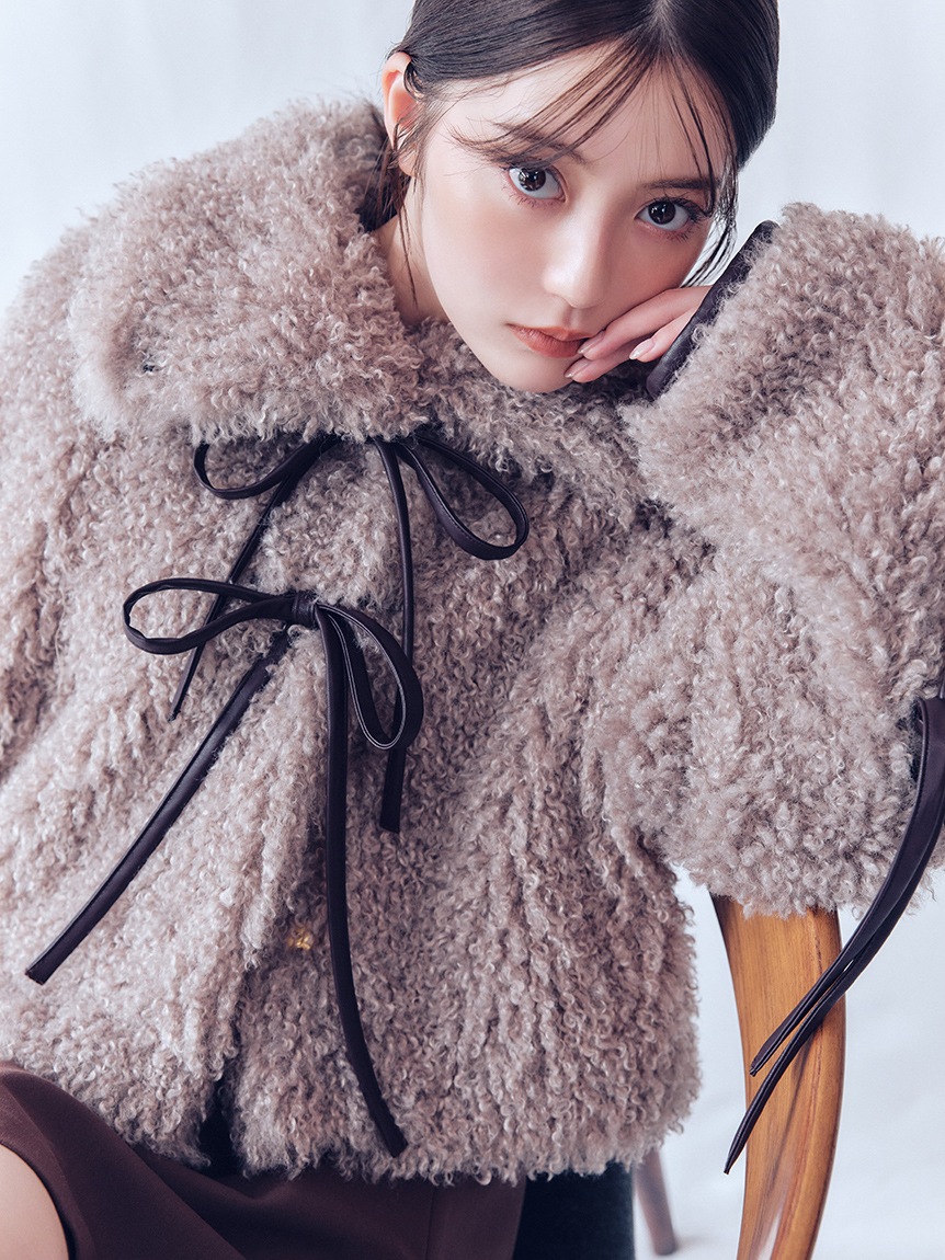 リボンボアファージャケット(ブルゾン)｜アウター｜FRAY I.D（フレイ