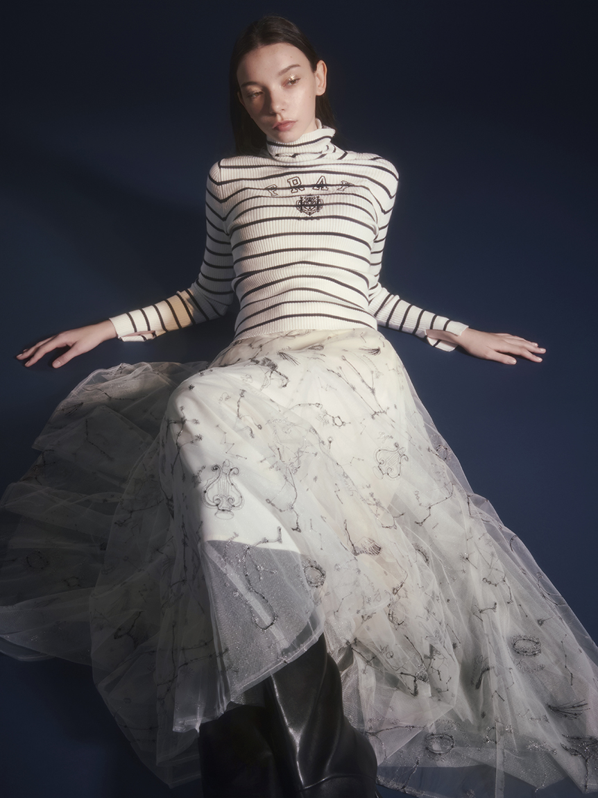 エトワールエンブロイダリーチュールスカート(ロングスカート