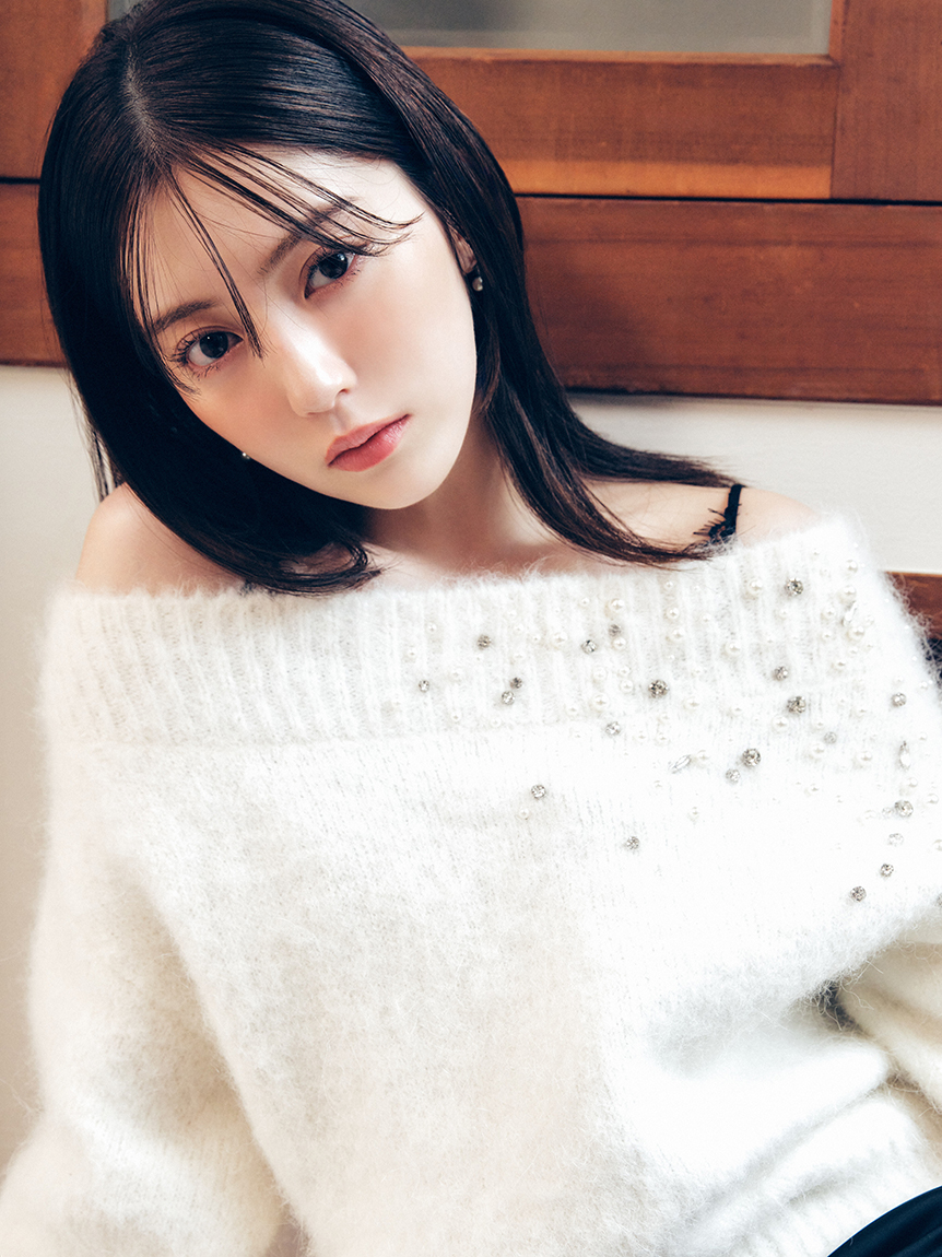 アルパカシャギービジューオフショルニット(ニット)｜トップス｜FRAY