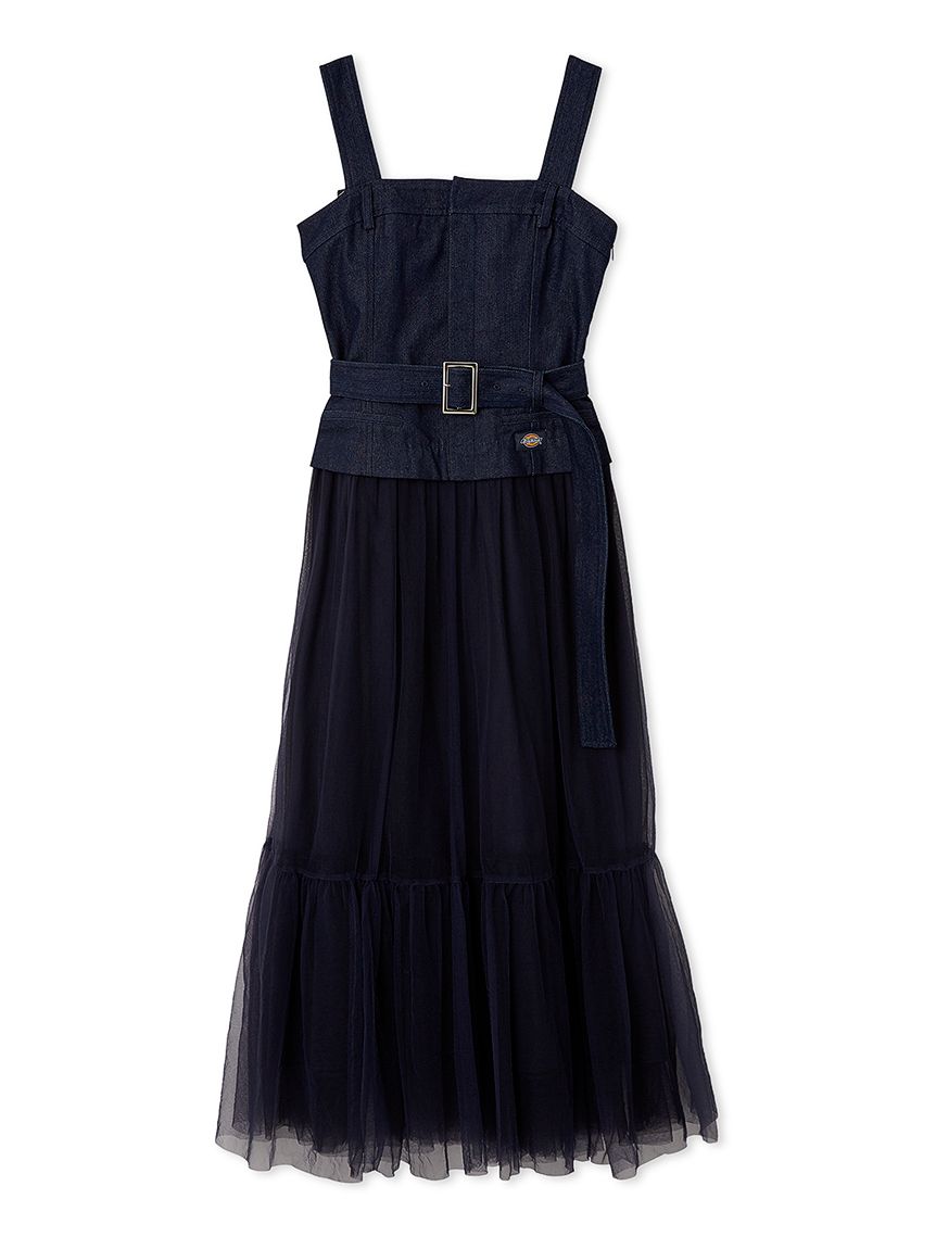 FRAY I.D｜Dickies】チュールコンビジャンパードレス(マキシ・ロング