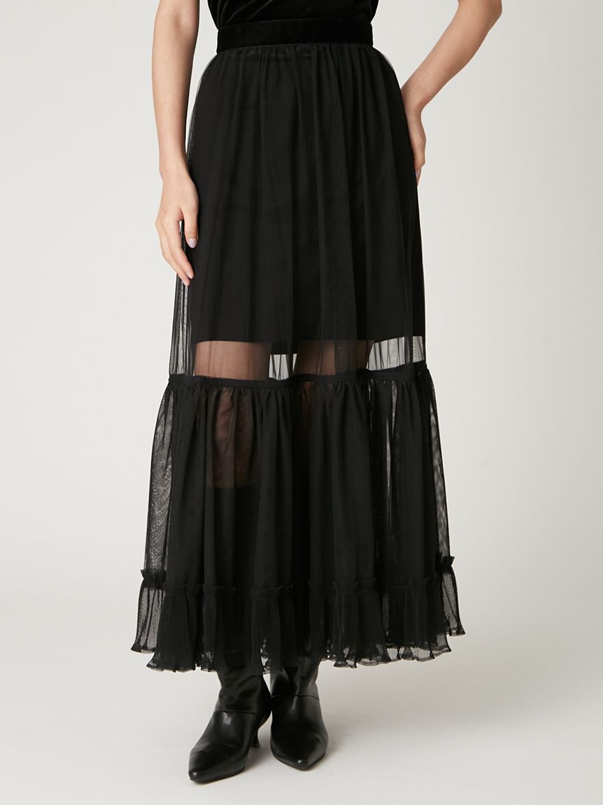 プリーツヘムチュールスカート(ロングスカート)｜スカート｜FRAY I.D