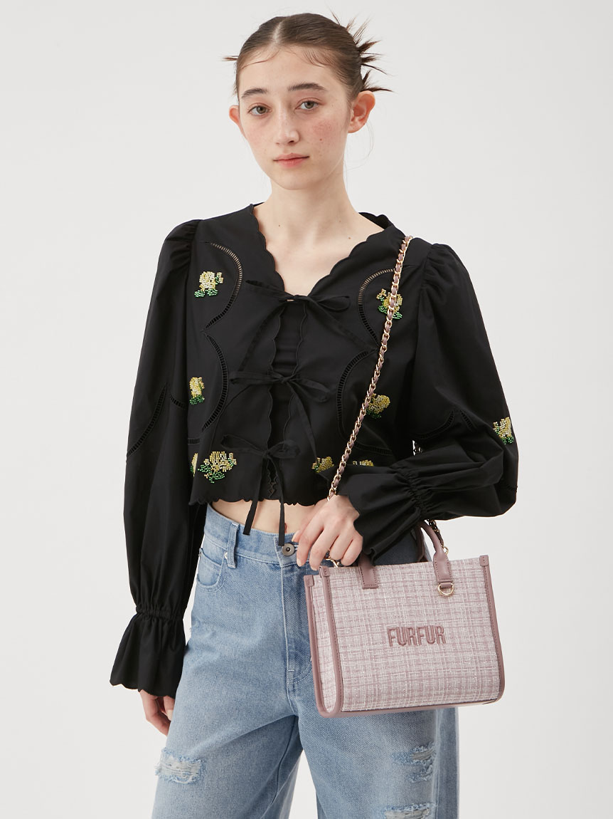 オフィシャルサイト限定カラー】ツイードロゴトートバッグ(トート