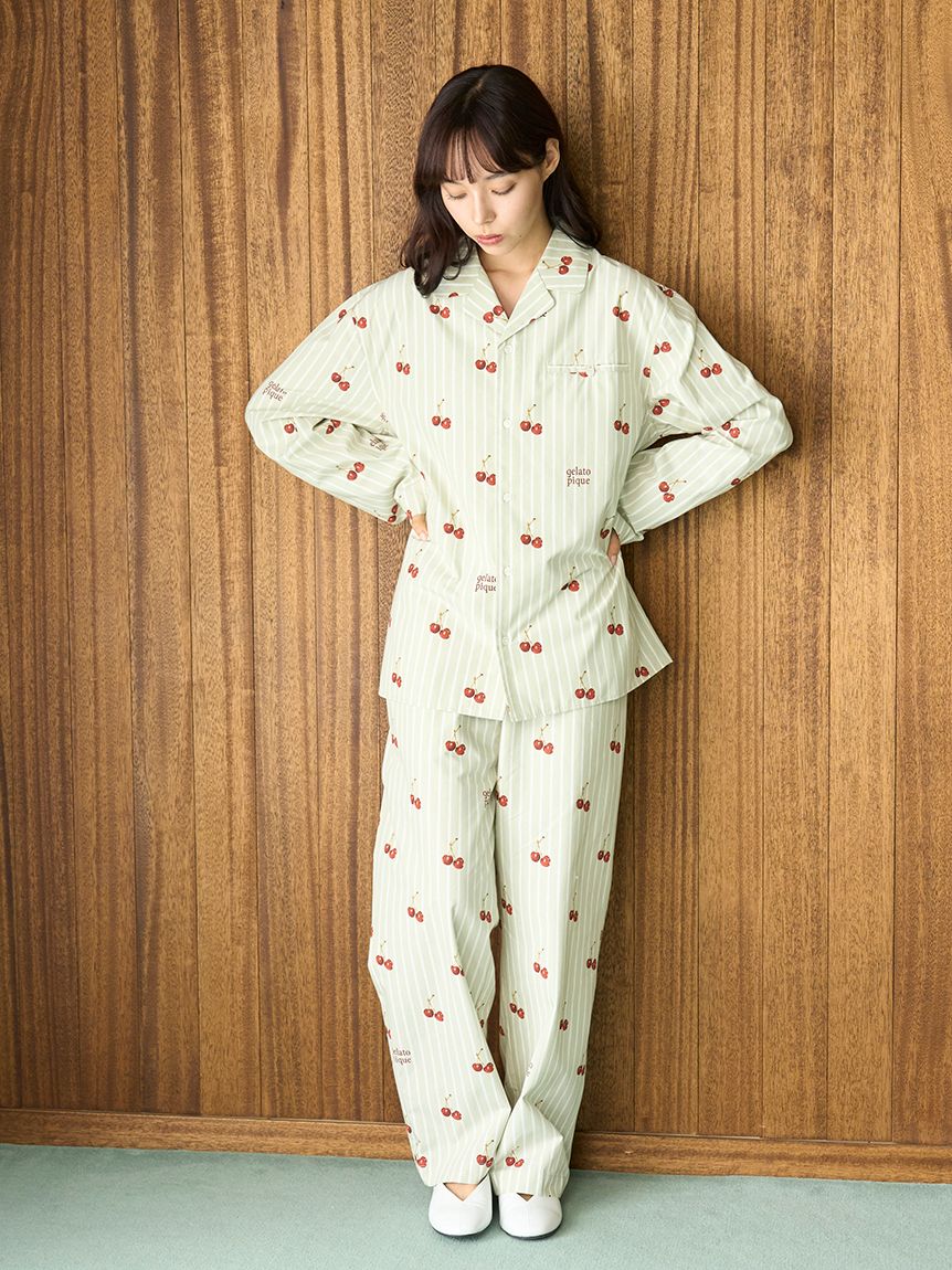 UNISEX】チェリー柄シャツ｜ルームウェア・パジャマ通販のGELATO PIQUE