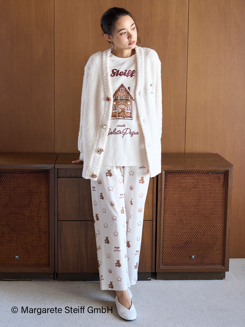 Steiff】【UNISEX】パウダージャガードカーディガン｜ルームウェア