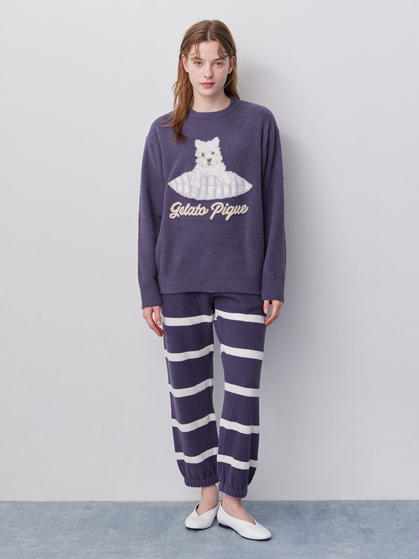 ONLINE限定】【UNISEX】エアリーモコプレイフルDOGジャガードプル