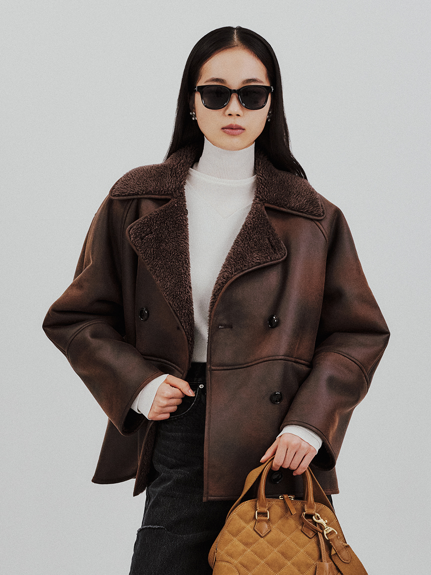 フェイクレザームートンジャケット(ジャケット)｜アウター｜Mila Owen