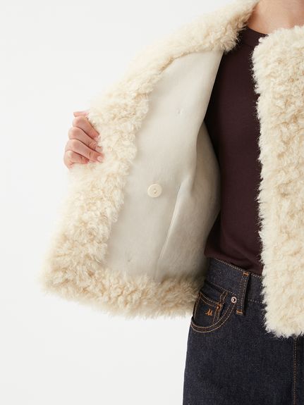 金釦フェイクファー短丈ジャケット(ジャケット)｜アウター｜Mila Owen