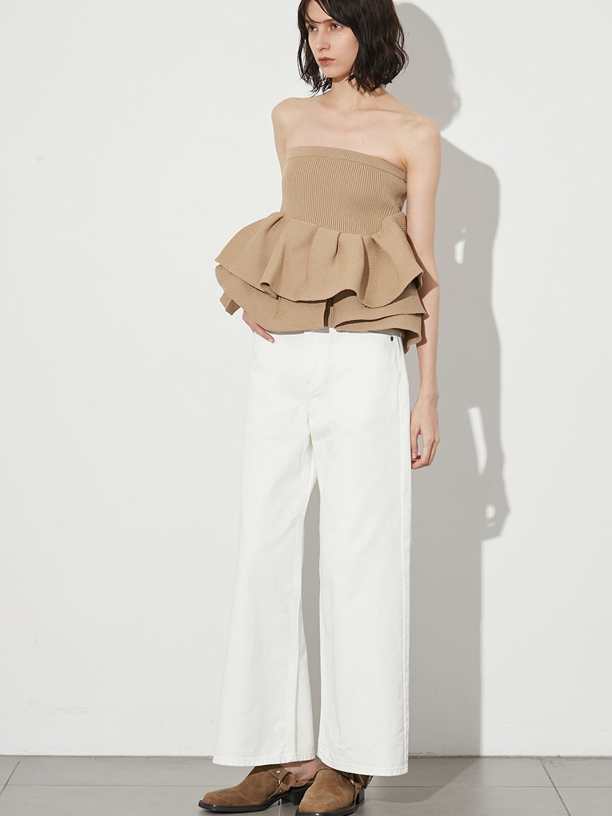 ラッフルニットベアトップ(ニット/カーディガン)｜トップス│styling