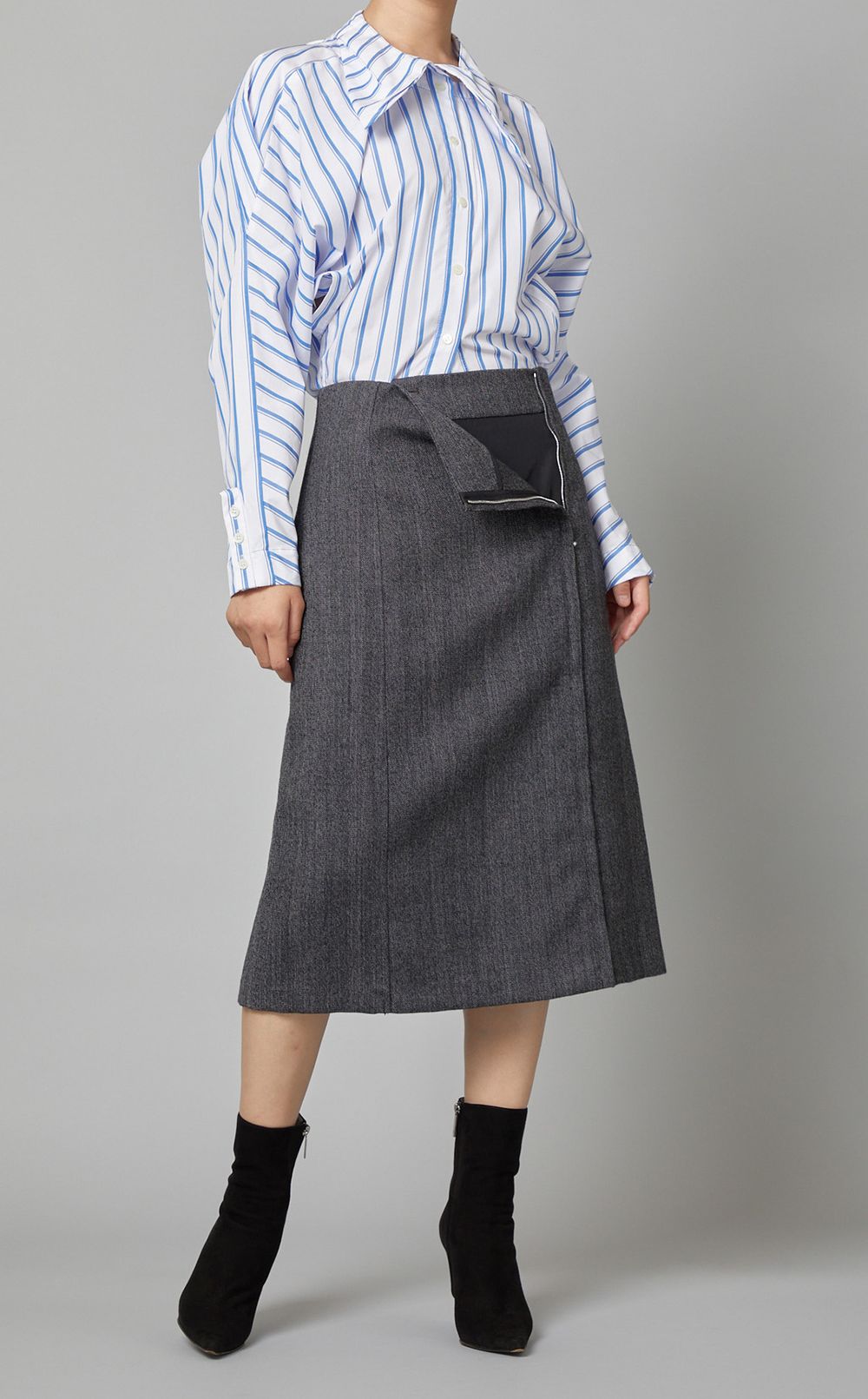 AKIKOAOKI｜ビッグカラーストライプシャツ