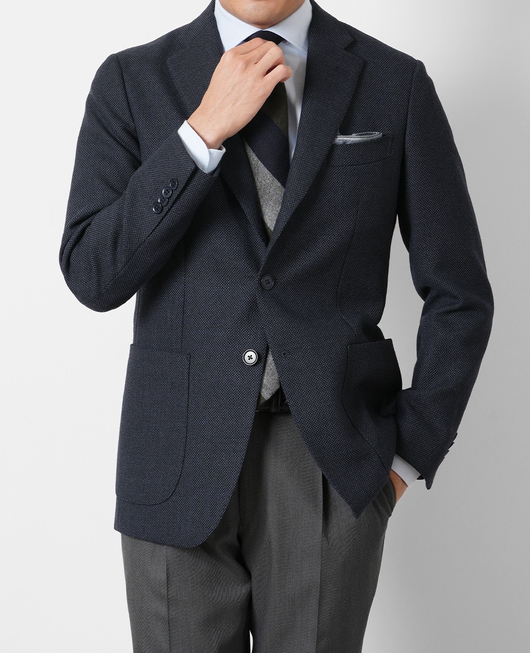 バーズアイ柄ジャケット(44 ブルー系): メンズ｜メーカーズシャツ鎌倉