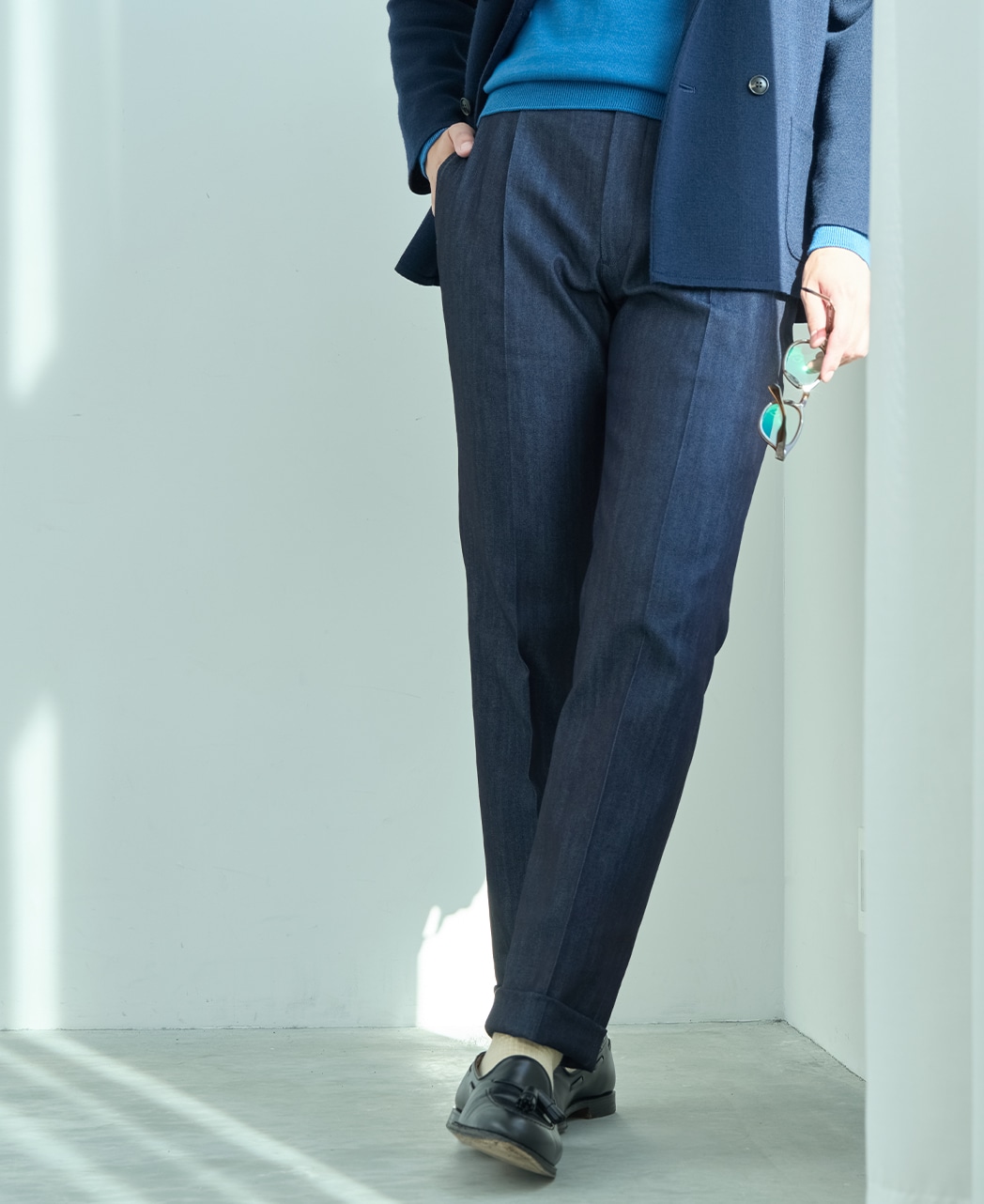 デニムスラックス(48 ブルー系): メンズ｜メーカーズシャツ鎌倉 公式通販