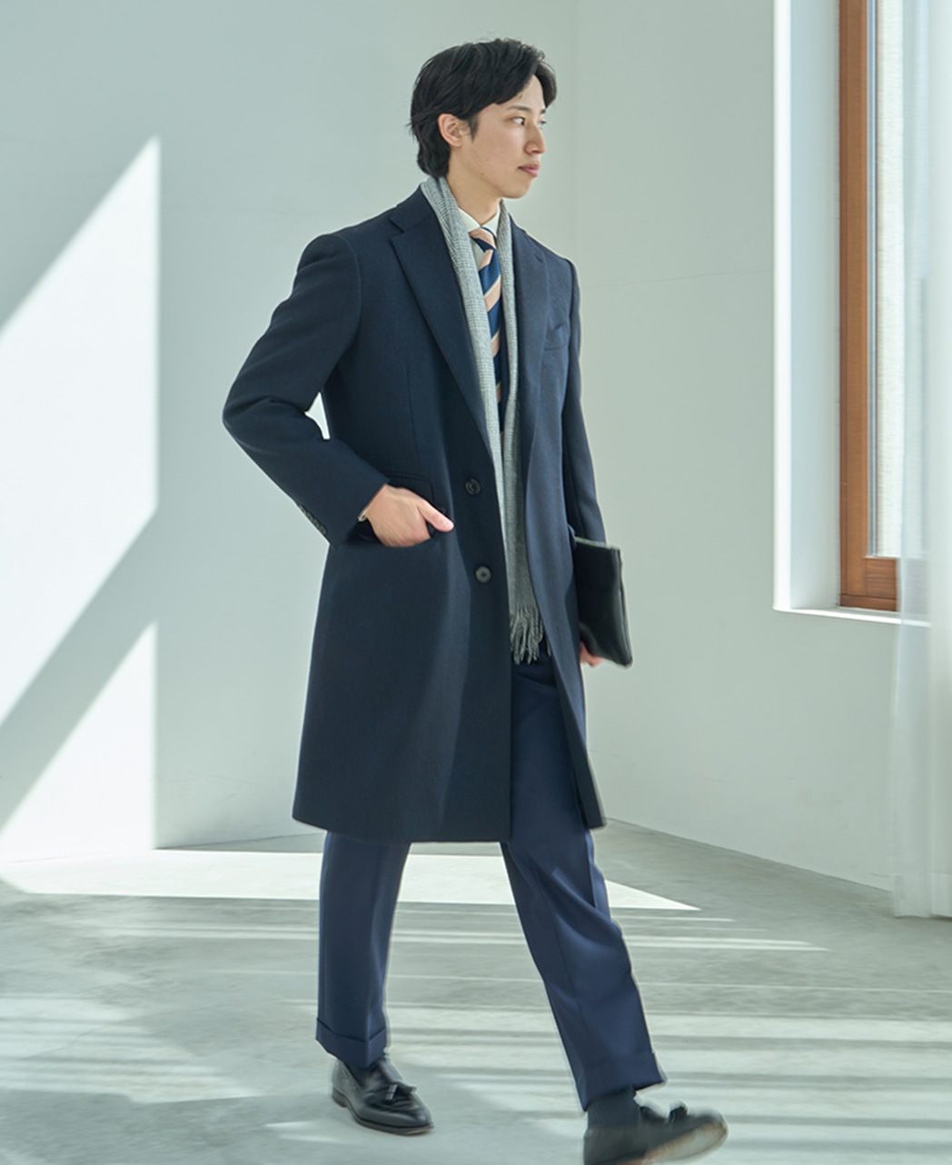 ウールチェスターコート(M(46) ブルー系): メンズ｜メーカーズシャツ