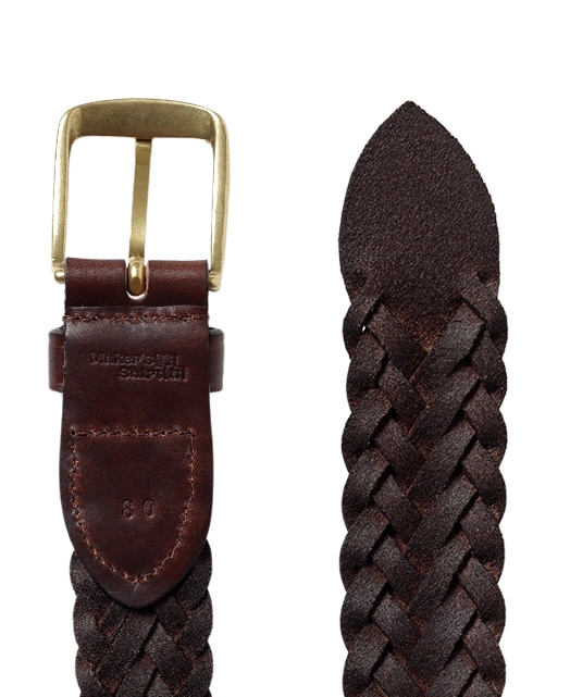 レザーメッシュベルト(90 ブラウン): メンズ｜メーカーズシャツ鎌倉