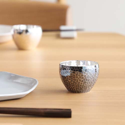 東京銀器森銀器製作所纯银酒杯标准锤目纹傳統工藝品金屬杯子| MUKU工房