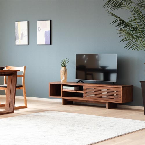 府中家具 若葉家具 フロート TVボード 国産家具 無垢 TVボード レッド