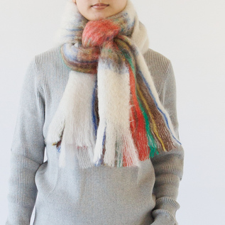 モヘアチェックマフラー／MANTAS EZCARAY（マンタス エスカライ