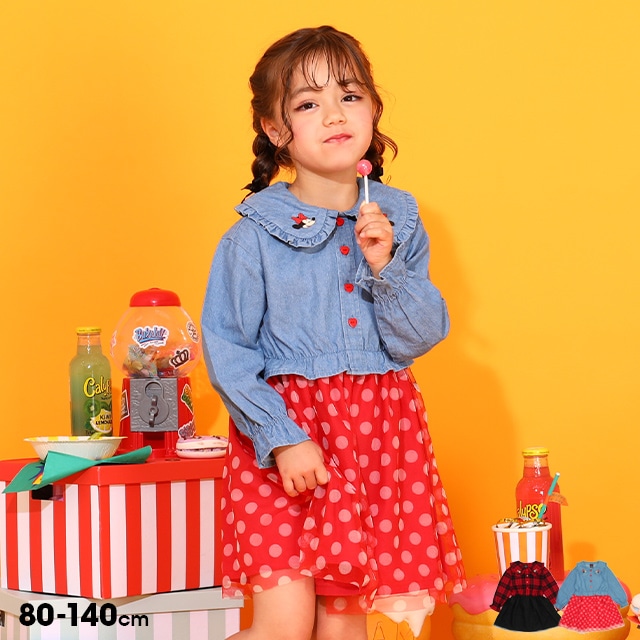 OUTLET】30%OFF SALE ディズニー シャツドッキングワンピース 9682K