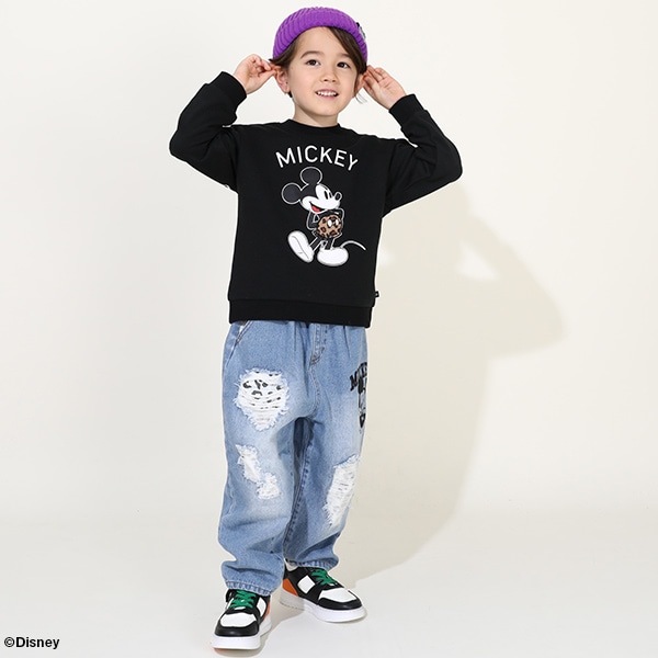 3/2まで50%OFF SALE ディズニー アニマル柄ダメージデニムロングパンツ