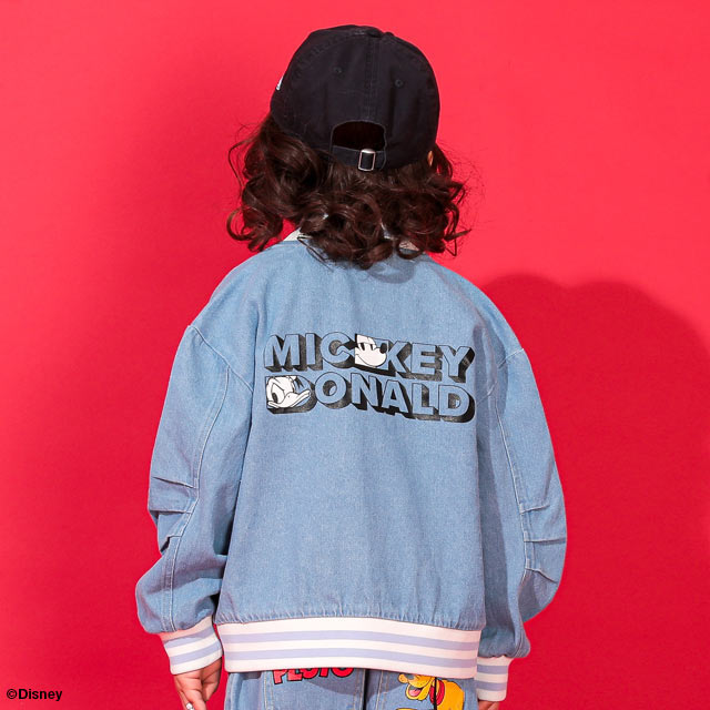 ディズニー キャラクター刺繍デニムジャケット 0191K(80cm デニム