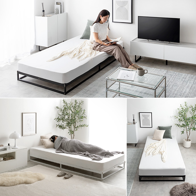 g125008]【セミダブル】Knok パイプすのこベッド セミダブルベッド