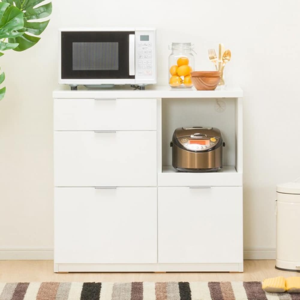 C*O様 ニトリ　ホワイト食器棚 エトナ90KB ニトリ（NITORI） キッチンボード(エトナ90KB LBR) ニトリ期間限定：4