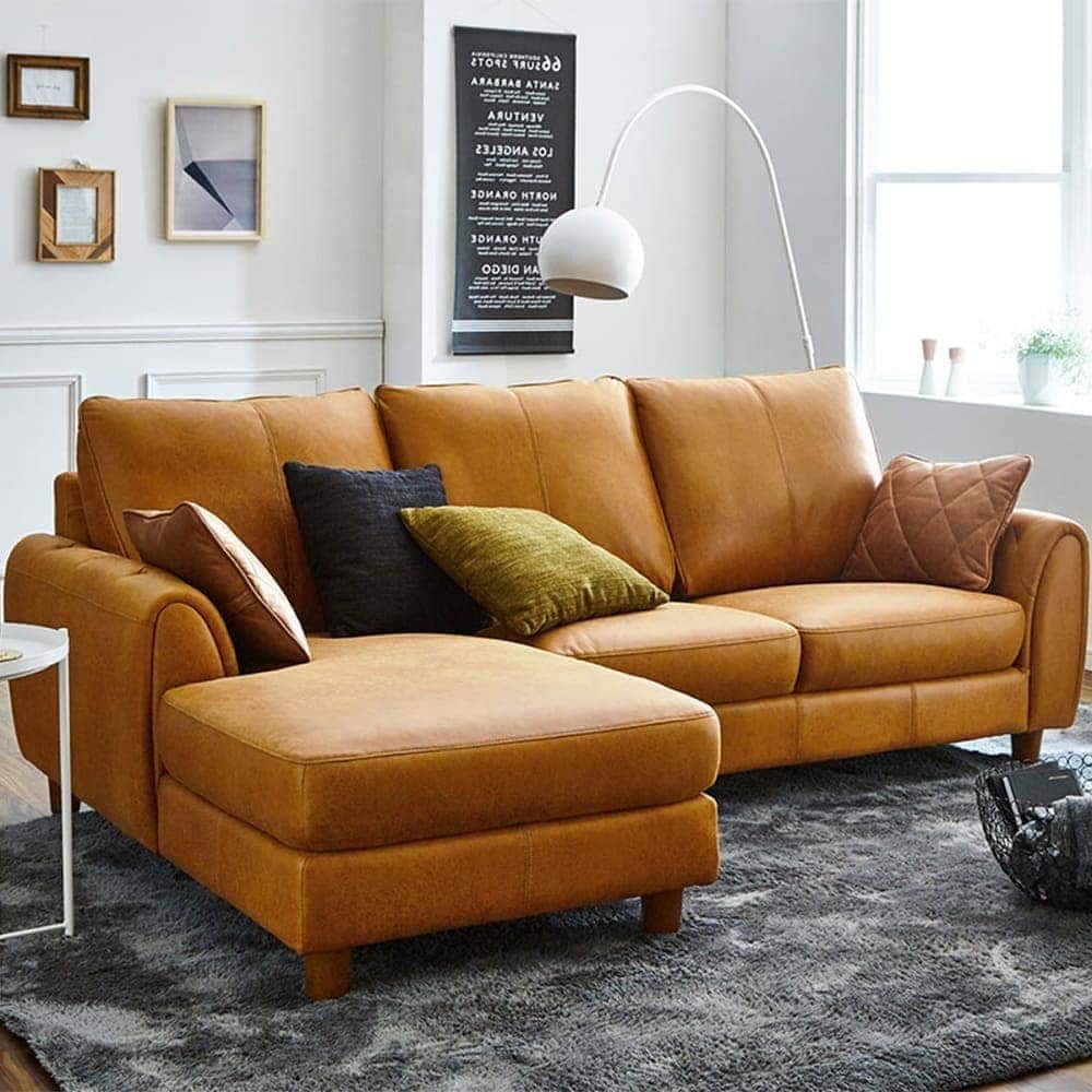 レザーテックス】 シェーズロングソファ ヘンリー 右カウチ