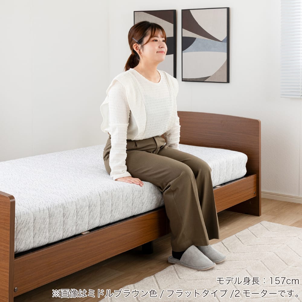 非課税】電動シングルベッドセット（マットレス＋フラットフレーム