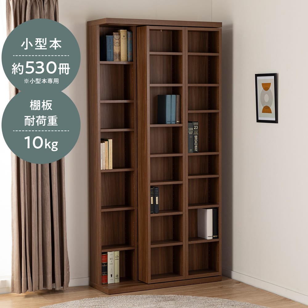☆本棚 スライド ダブルスライド 小型本専用（奥行30cm） WN