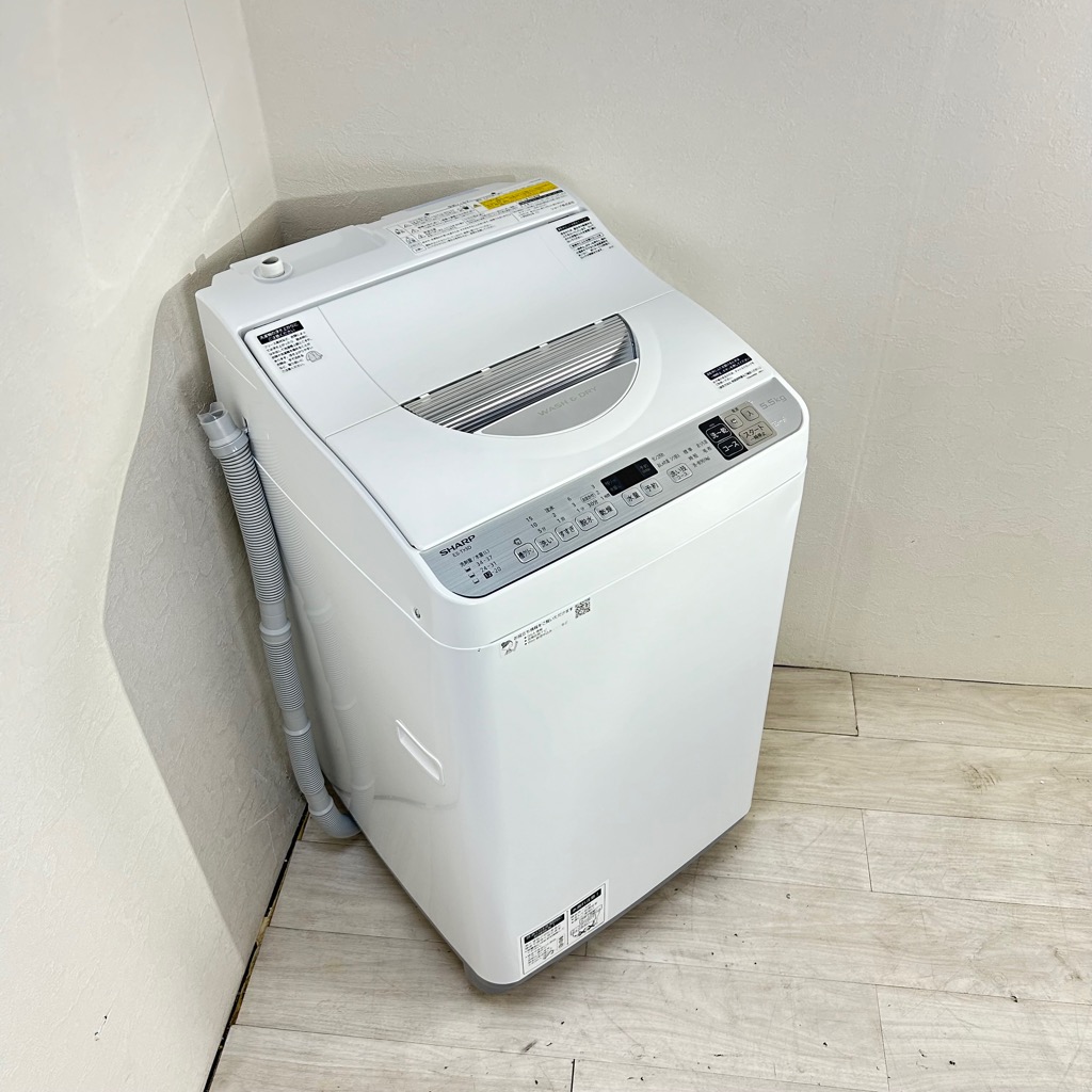 洗濯5.5kg 乾燥3.5kg 全自動洗濯乾燥機 シャープ ES-TX5D-S 2020年製造