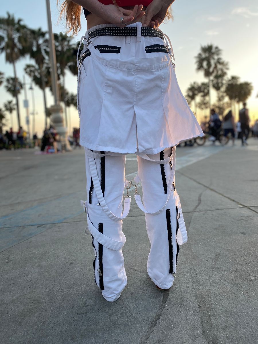 Y2k Allover Zipper Bondage Pants Detachable Butt-flap As-is