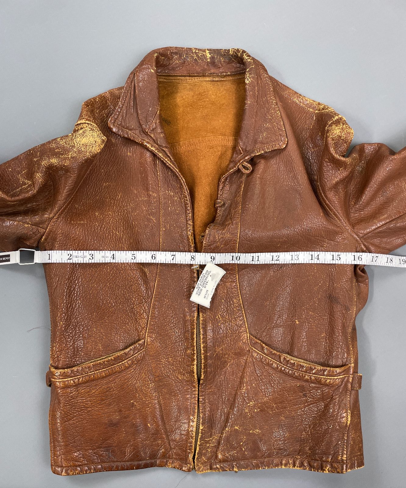 as-is *distressed 1930s-40s Buckle Back Horse Hide Leather Jacket